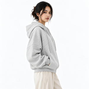 Women Zip Up <b>Hoodie</b> Featuring High Quality Cotton Blend Fabric Comfortable Fit Breathable Feel Durable <b>Stitching</b> Casual Design - Product Image 4
