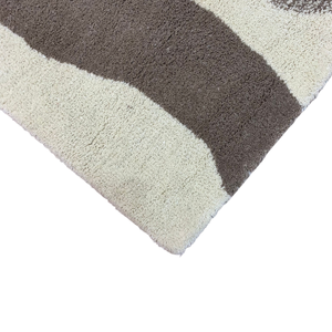 Alfombra Moderna de Lana Orgánica con Diseño de Ondas, Hecha a Mano, de Alta Densidad, con Pelo Cortado y Bucle, Abstracta - Product Image 1