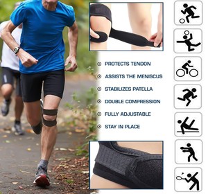 สนับเข่าแบบปรับได้ ทำจากนีโอพรีน นุ่ม ระบายอากาศได้ดี ป้องกันกระดูกสะบ้า เหมาะสำหรับวอลเลย์บอลและบาสเกตบอล - Product Image 5