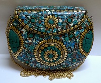 Sac à main / Pochette en cuir véritable de qualité supérieure, forme personnalisée, motif mosaïque, pour femme, été 2022, vente chaude, avec fermeture éclair / ouverture