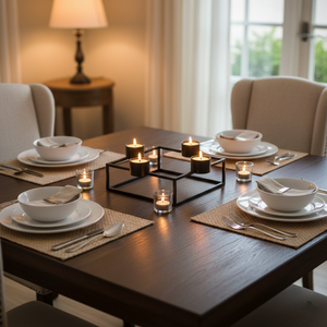 Candelabro de Alambre de Hierro Estilo Nórdico Minimalista, Portavelas Votivo de 4 Luces Dorado, Decoración para Bodas y Navidad - Product Image 2