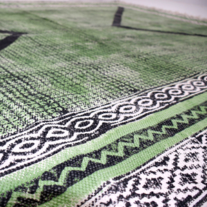Tapis géométrique bohème fait main en coton texturé, antidérapant, écologique, à poils plats et fins, confortable, décoration moderne pour la maison - Product Image 3