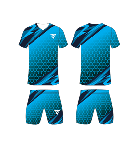 Conjunto de uniforme de fútbol sublimado personalizado para hombre con camiseta con estampado de rayas diagonales en blanco y negro y pantalones cortos a juego - Product Image 2