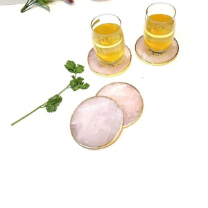 Premium Rose Quartz <b>Coaster</b> Natural Healing Crystal Cup <b>Coaster</b> Home Decoration - Product Image 3