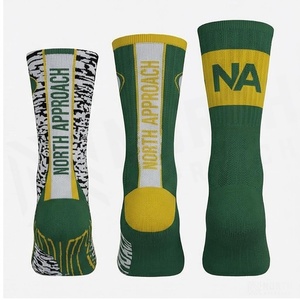 NA Crew <b>Socks</b> Green Yellow Basketball <b>Breathable</b> Spandex Polyester Adult Summer Sport <b>Socks</b> - Product Image 2