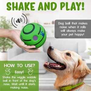 5.5 verde \ "diametro ghignite Dog Ball 12 oz giocattolo che emette suoni in vinile divertente webble Wagon per il movimento e l'interazione del cane - Product Image 4