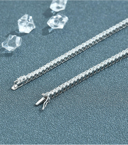 Collar de Tenis con Diamantes de Moissanita, Cadena de Plata 925, Corte Redondo Brillante, Joyería de Lujo, Regalo para Mujeres y Hombres, Estilo Elegante - Product Image 6