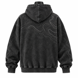<b>Oversized</b> Hooded Sweatshirt Embroidered Unisex Casual Knitted Fleece 100% Cotton Eco-Friendly Spring Wear - Product Image 6