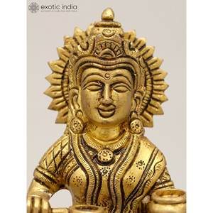 Pequeña 6 \ "Diosa Annapurna Escultura de latón Estatua elegante - Product Image 3
