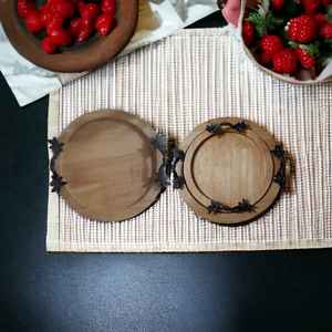 Bandeja Redonda de Bambú para Desayuno, Hecha a Mano, Ecológica, Decorativa, Elegante, de Gran Capacidad, para Almacenar Pan y Alimentos - Product Image 3