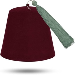 Gorro Fez Masónico Liso - Lana Marrón con Borlas de Varios Colores, Cierre con Cordón, Ajuste Cómodo - Product Image 4