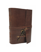 Carnet de notes vintage en cuir fait main avec fermeture à clé antique – Journal de voyage rechargeable, carnet d'écriture et de croquis