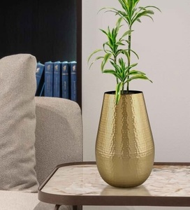 Modern Blue Metal Planter with <b>Stand</b> Minimal Indoor Plant Pot Stylish Decorative Planter Contemporary Home Decor Accent TRENDY - Product Image 5