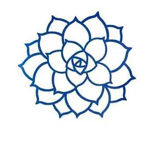 Arte Metálico Minimalista para Pared con Diseño de Suculentas, Decoración Moderna de Pared con Alambre de Hierro Azul con Forma de Flor de Loto para Estudio de Yoga y Salón - Product Image 1