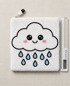 Monedero de cuentas de semillas hecho a mano, artístico, pequeño, colorido y de moda - Product Image 5