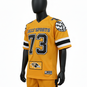 Maillot de football pour homme en polyester et tissu mesh, style panneau, broderie durable, logo personnalisé, t-shirt 100% coton pour homme, coupe ample, imprimé - Product Image 4