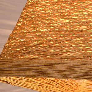 Wholesale Bamboo Rattan <b>Ceiling</b> Lamp Handwoven <b>Round</b> Pendant <b>Light</b> <b>LED</b> Lighting Shade for Dining Room Bedroom Decor OEM ODM - Product Image 2