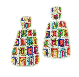 Pendientes de Cuentas de Alta Moda, Joyería Artificial Multicolor con Perlas y Diamantes para Regalo de Boda o Fiesta para Mujeres - Product Image 1