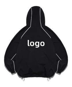 Customized Men's Casual Oversized <b>Soft</b> <b>Shell</b> Windproof Stand Collar Polyester Zipper Canvas Windbreaker Street Autumn <b>Jacket</b> - Product Image 3