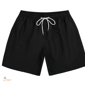 Shorts de plage pour hommes en toile tricotée, couleur unie personnalisée, taille haute, imperméables, séchage rapide, mi-cuisse, ODM - Product Image 1