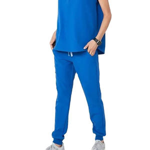 Conjunto de Uniformes Médicos de Alta Calidad para Mujer, Corte Ajustado, Pantalones Jogger Elásticos, Manga Corta, Cuello en V, para Spa, Dentista, Hospital - Product Image 4