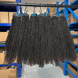 Lot de <span class=keywords><strong>Cheveux</strong></span> Humains Vierges Bruts Non Transformés Brésiliens, Cuticules Alignées, Grade 15A, Sans Nœuds, Sans Perte, <span class=keywords><strong>Bouclés</strong></span> Crépus - Product Image 1