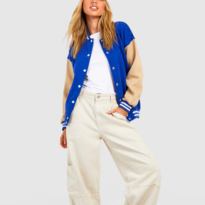Chaqueta Universitaria para Mujer, Chaqueta Bomber de Lana Personalizada con Letras Escolares, Chaqueta de Béisbol, Bordado OEM ODM, Fábrica Mayorista - Product Image 3