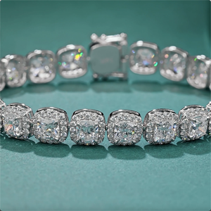Luxury Women's Tennis <b>Bracelet</b> 925 <b>Silver</b> Rhodium Plated Diamond Round Brilliant Cut Bezel Setting Wedding Jewelry - Product Image 3