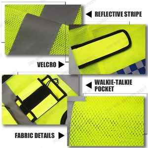 Gilet de sécurité réfléchissant unisexe en coton haute visibilité non toxique pour la construction, avec sangle et logo personnalisé, vêtement de sécurité à signalisation directionnelle - Product Image 4