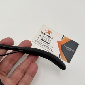 Pince à presser professionnelle pour extensions de cheveux, en acier inoxydable noir mat, personnalisable avec le nom de la marque, outils pour extensions de cheveux - Product Image 5