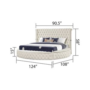 Camera da letto color crema in stile moderno nocciola con porte USB realizzate con Set Wood-4PC - Product Image 5