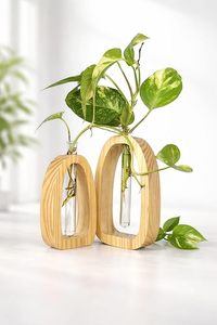 Florero Moderno de Bambú, Centro de Mesa Minimalista para Decoración del Hogar, Sala de Estar, Bodas - Product Image 3