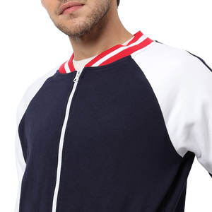 Veste de baseball tendance pour homme, personnalisée, avec fermeture éclair intégrale, manches contrastées, style streetwear, vêtement décontracté de haute qualité - Product Image 5