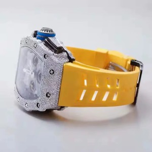 Reloj de Lujo Unisex con Caja Cuadrada de Aleación y Cristal de Zafiro de 41 mm, Movimiento de Cuarzo Analógico-Digital, Correa de Acero Inoxidable, 10 Bar - Product Image 6