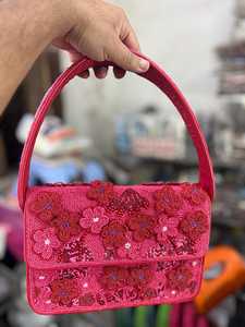 Elegante mini bolso de hombro con bordado de cuentas para mujer, con hermoso trabajo decorativo hecho a mano, bolso de noche a bajo costo. - Product Image 4
