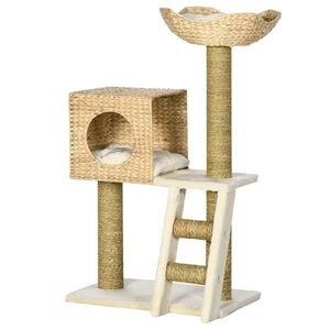 Lussuoso Tiragraffi Grande per Gatti, Torre Moderna in Legno Massello, Cuccia per Gatti da Interno con Stile Moderno per Arrampicarsi e Giocare - Product Image 1