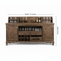 Mueble Bar de Madera Maciza Tallada a Mano, Estilo Antiguo, Ecológico, de Excelente Calidad, Marca Ravish Roses, para Uso en Hogar y Hotel, Suministro Mundial