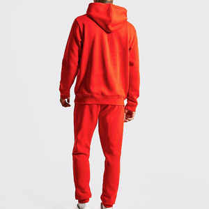 Ensemble de survêtement pour homme en coton épais respirant à capuche et manches longues, édition limitée hiver rouge, avec imprimé frontal - Product Image 2