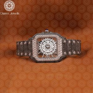 Montre de luxe pour homme Charm_Jewells en acier inoxydable, cadran carré de 40 mm, mouvement mécanique analogique, verre, fermoir papillon, étanche 10 bars - Product Image 1