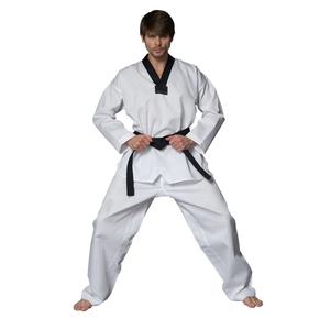 Uniforme traditionnel à manches longues, en coton noir, blanc, pour adulte - Product Image 1