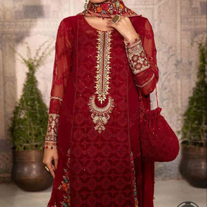 Vestido de Fiesta Formal Ligero y Cómodo de 3 Piezas Sin Costuras, Nuevo Diseño de Diseñador, Largo Regular, Salwar para Mujer - Product Image 1