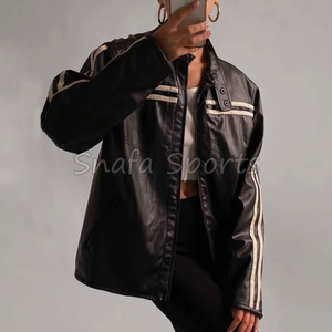 Women's Oversized Genuine <b>Leather</b> Breathable Windproof <b>Winter</b> <b>Jacket</b> Oversized Comfortable Fashion Wear - Product Image 5
