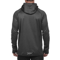 Sudadera con capucha de punto sólido para hombre, con cremallera de un cuarto, para gimnasio, ropa deportiva, de secado rápido, para correr, entrenar, trotar, fitness, tipo jersey.
