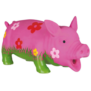 Jouet pour animaux de compagnie en latex en forme de cochon fleuri de 20 cm avec sons d'animaux originaux - Product Image 2
