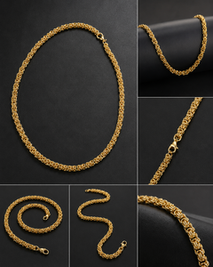 Wholesale Gold-Plated Brass Designer Link Chain <b>Necklace</b> with Bezel Setting for Unisex Bold <b>Statement</b> Gift Jewelry - Product Image 6