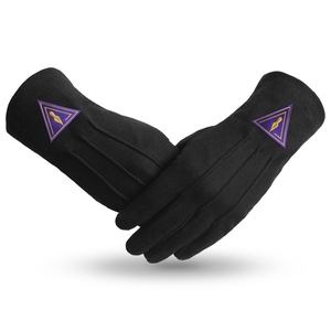 ถุงมือ Past Master Blue Lodge ผ้าฝ้ายแท้ พร้อมตราสัญลักษณ์สีทอง ขอบสีน้ำเงิน ราคาไม่แพง ถุงมือสำหรับพิธีกรรมมาสัน คุณภาพสูง - Product Image 2