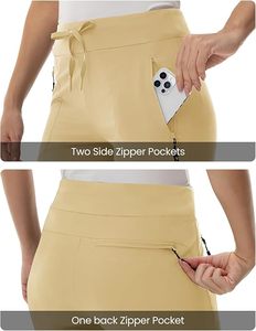 Pantalones de Mujer Color Caqui con Cordón Ajustable, Mezcla de Poliéster y Algodón que Absorbe la Humedad, Ropa Casual para Exteriores - Product Image 2