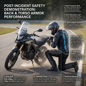 Professional Hike Impex Waterproof Chest <b>Protector</b> Body Armor Breathable Off-Road Dirt Bike Riding Guard CE Approved <b>Back</b> - Product Image 5