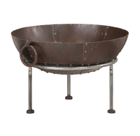 Brasero d'extérieur antique en acier pour bois, avec poignées et pieds robustes, foyer métallique, prix compétitif