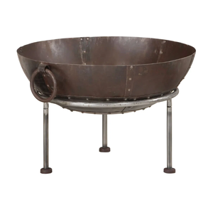 Brasero d'extérieur antique en acier pour bois, avec poignées et pieds robustes, foyer métallique, prix compétitif - Product Image 6